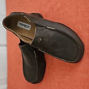 Mens OluKai leather slip on